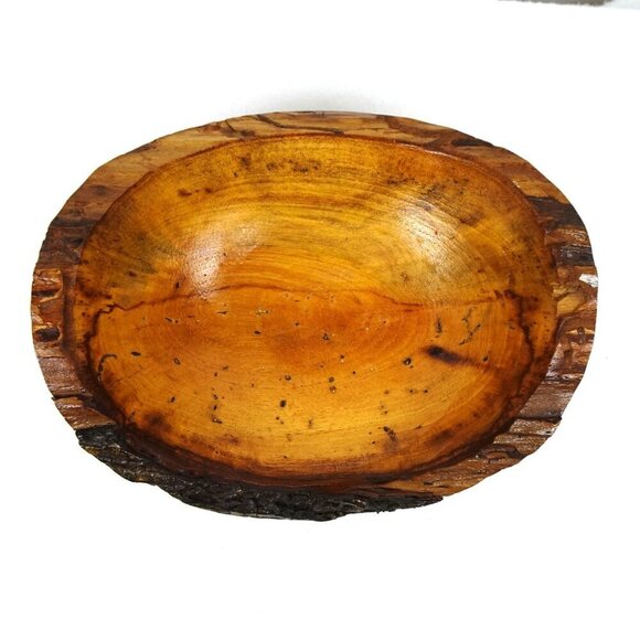 Live Edge Wood Bowl Footed Oval Hand Crafted Decor Fruit Candy 11" x 9" x 4.5" - Picture 4 of 14